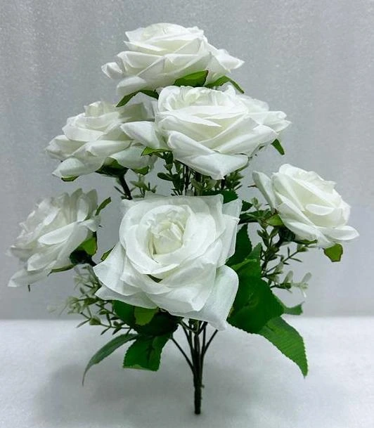 Open Diamond Rose Bunch x7